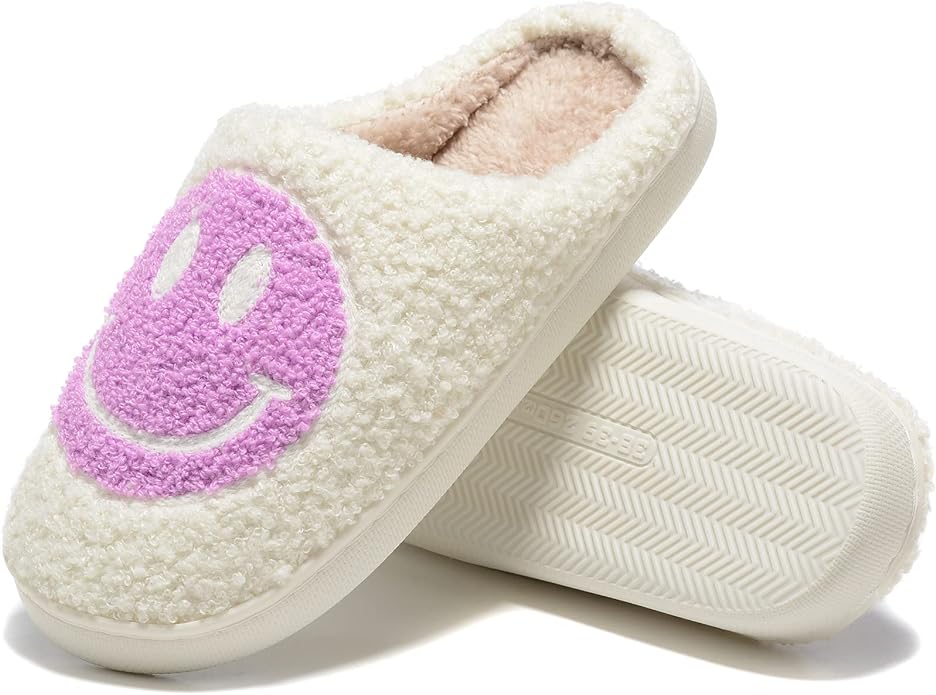 Retro Fuzzy Face Slippers