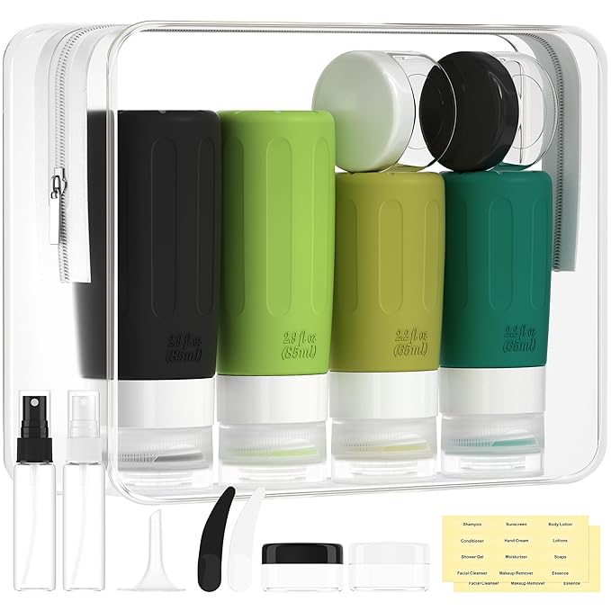 16 Pack Silicone Travel Bottles Set for Toiletries TSA Approved