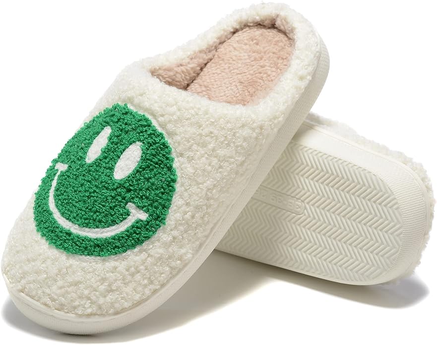 Retro Fuzzy Face Slippers