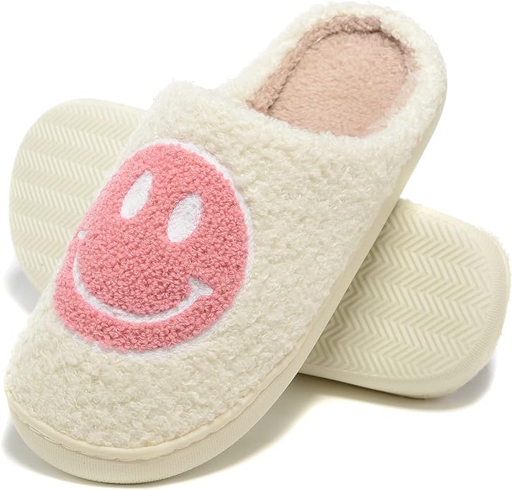 Retro Fuzzy Face Slippers