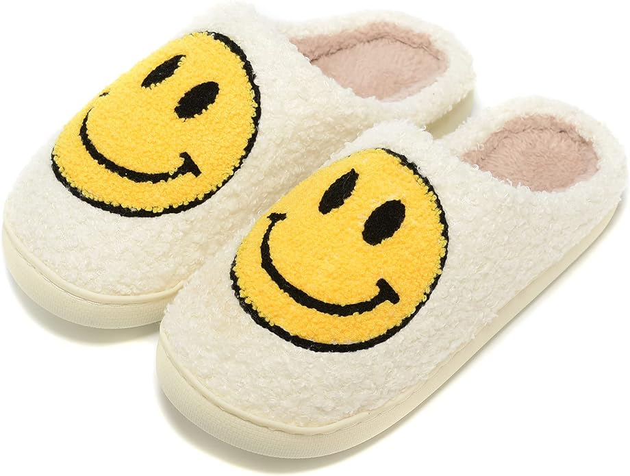 Retro Fuzzy Face Slippers