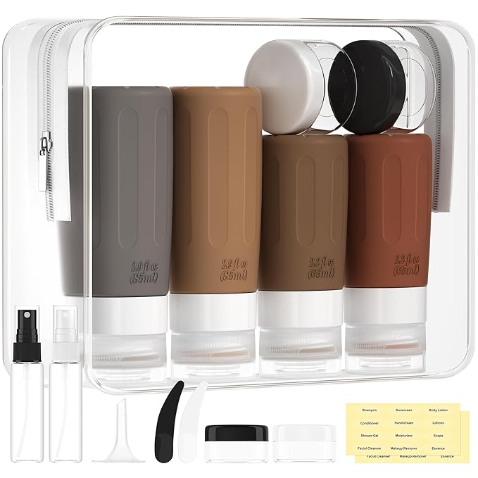 16 Pack Silicone Travel Bottles Set for Toiletries TSA Approved