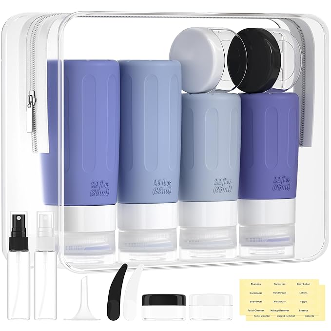 16 Pack Silicone Travel Bottles Set for Toiletries TSA Approved