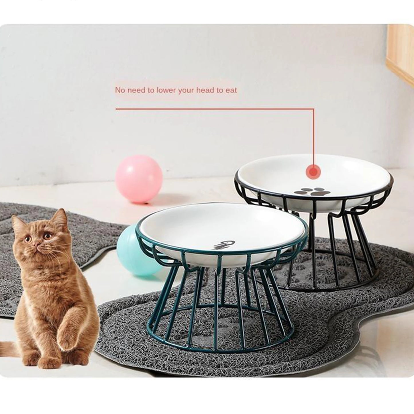 Raised Ceramic Cat Bowl