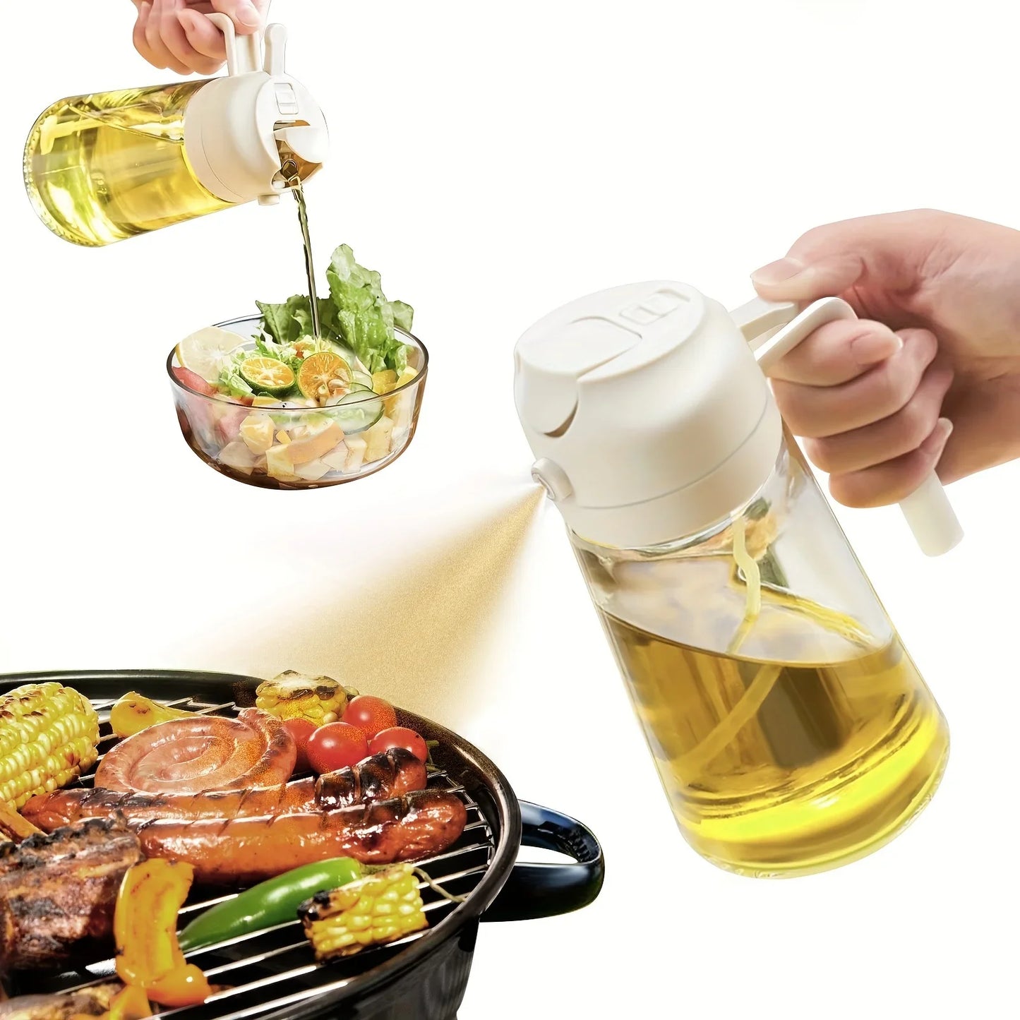 2 in 1 500ml Oil Spray & Dispenser
