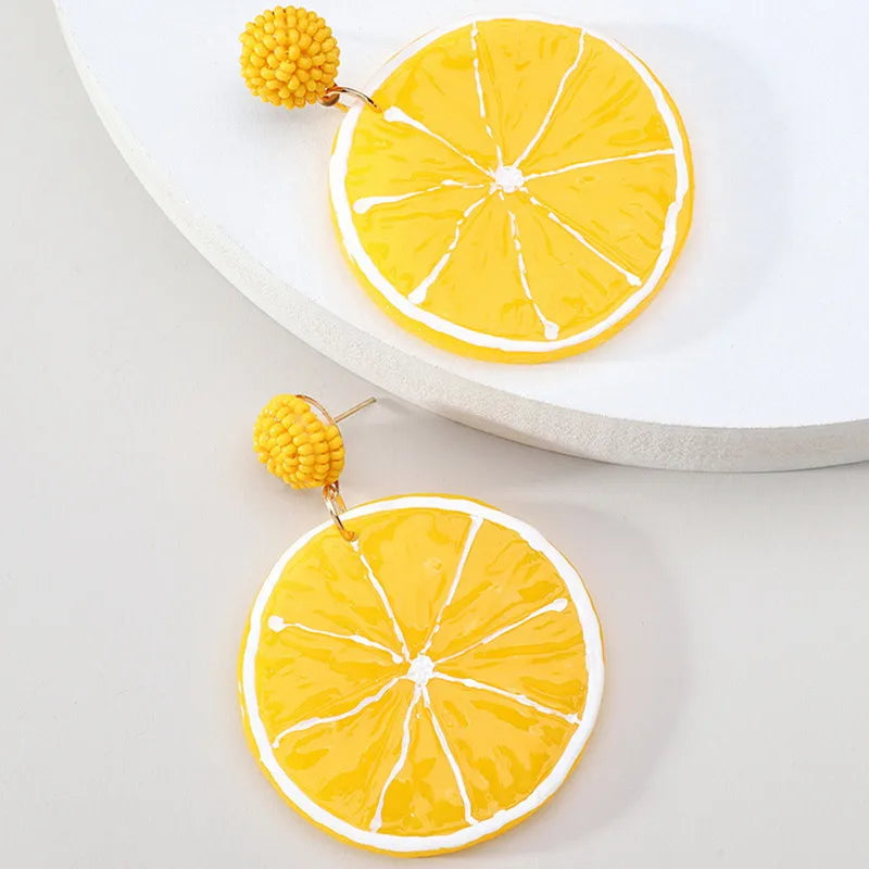 Acrylic Fruit Dangle Earrings