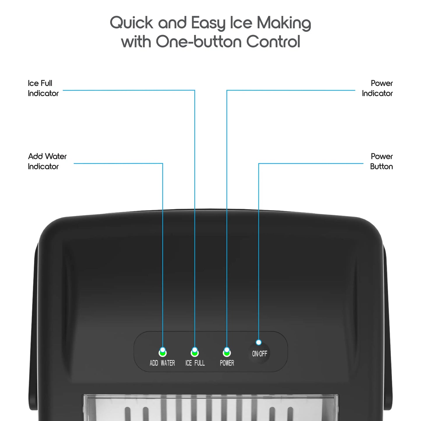 Portable Countertop Bullet Cubed Ice Maker