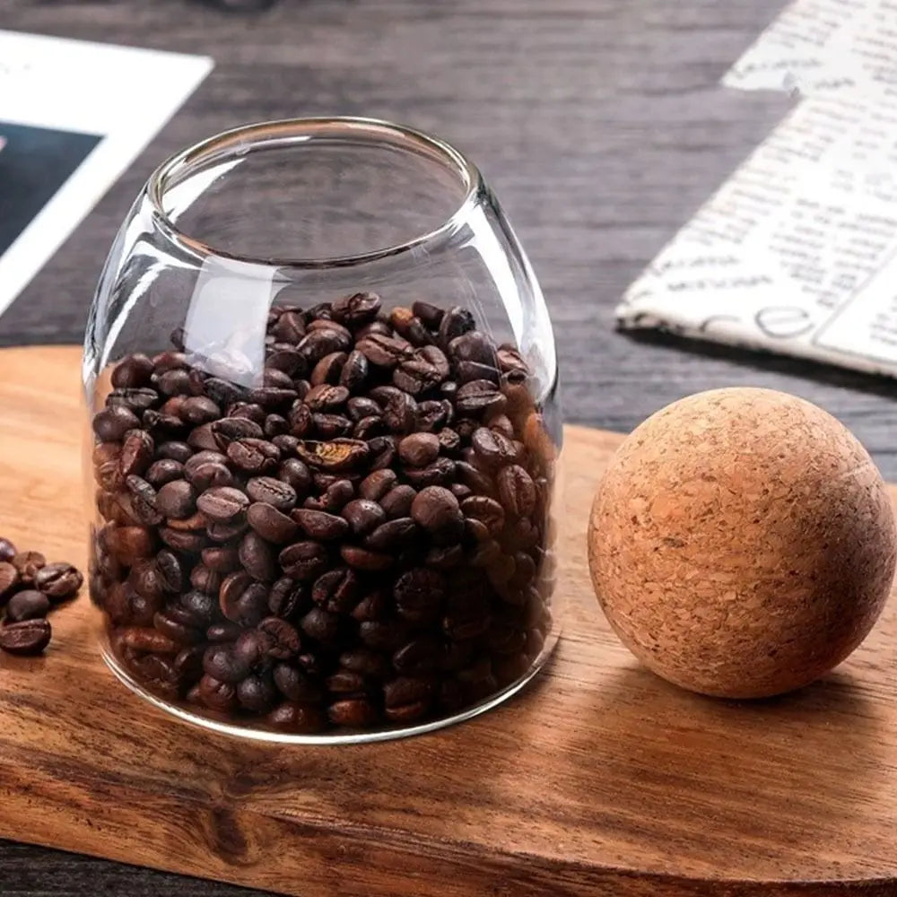 Clear Glass Storage Jars with Cork Lid