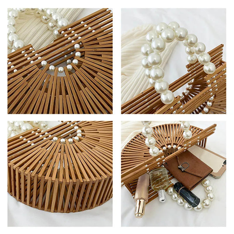 Bamboo Handbag with Beaded Handle
