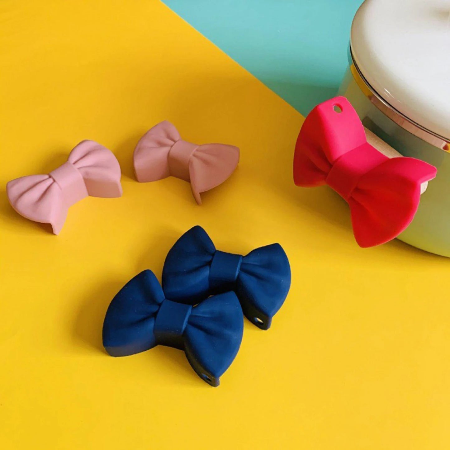 2pcs Silicone Bow Oven Mitts