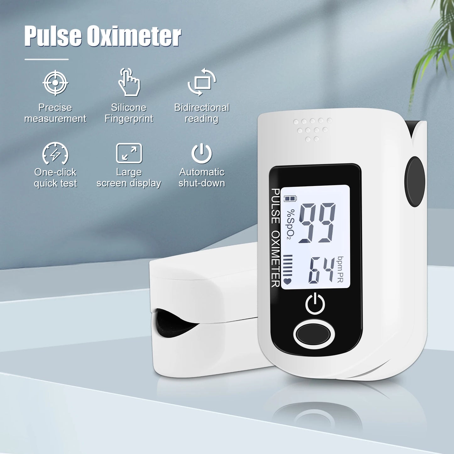 Fingertip Pulse Oximeter with Plethysmograph and Perfusion Index