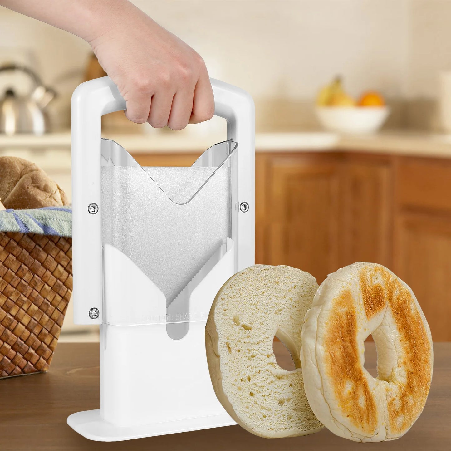 Bagel Slicer With Stainless Steel Blade