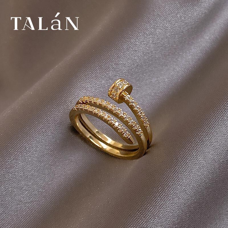 14K Gold Plated & Cubic Zirconia Adjustable Stacking Rings and Earrings
