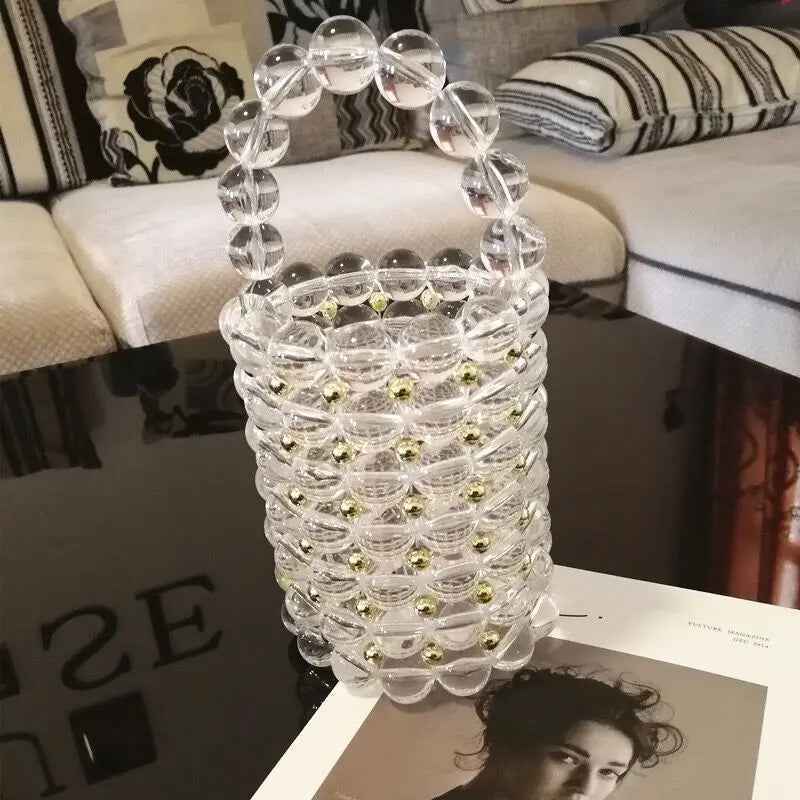 Handmade Pearl Bucket Bag