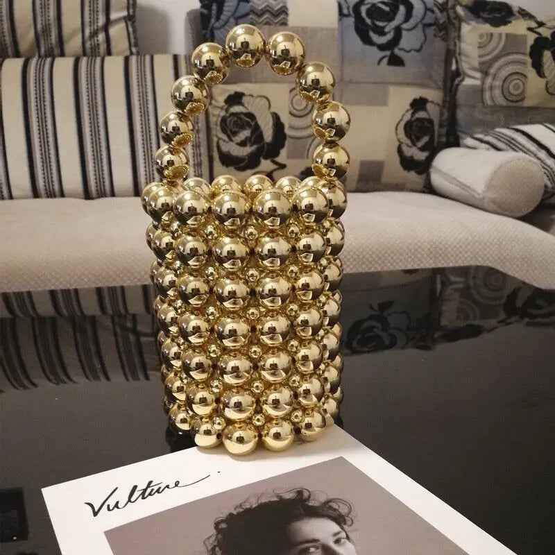 Handmade Pearl Bucket Bag