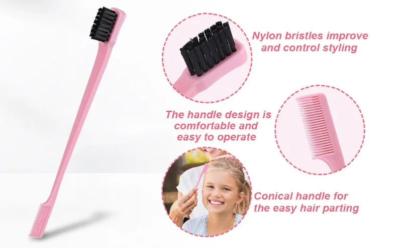 5 Pieces Detangling Brush With Rat Tail Comb And Edge Brush