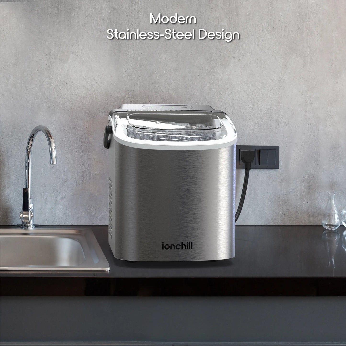 Portable Countertop Bullet Cubed Ice Maker