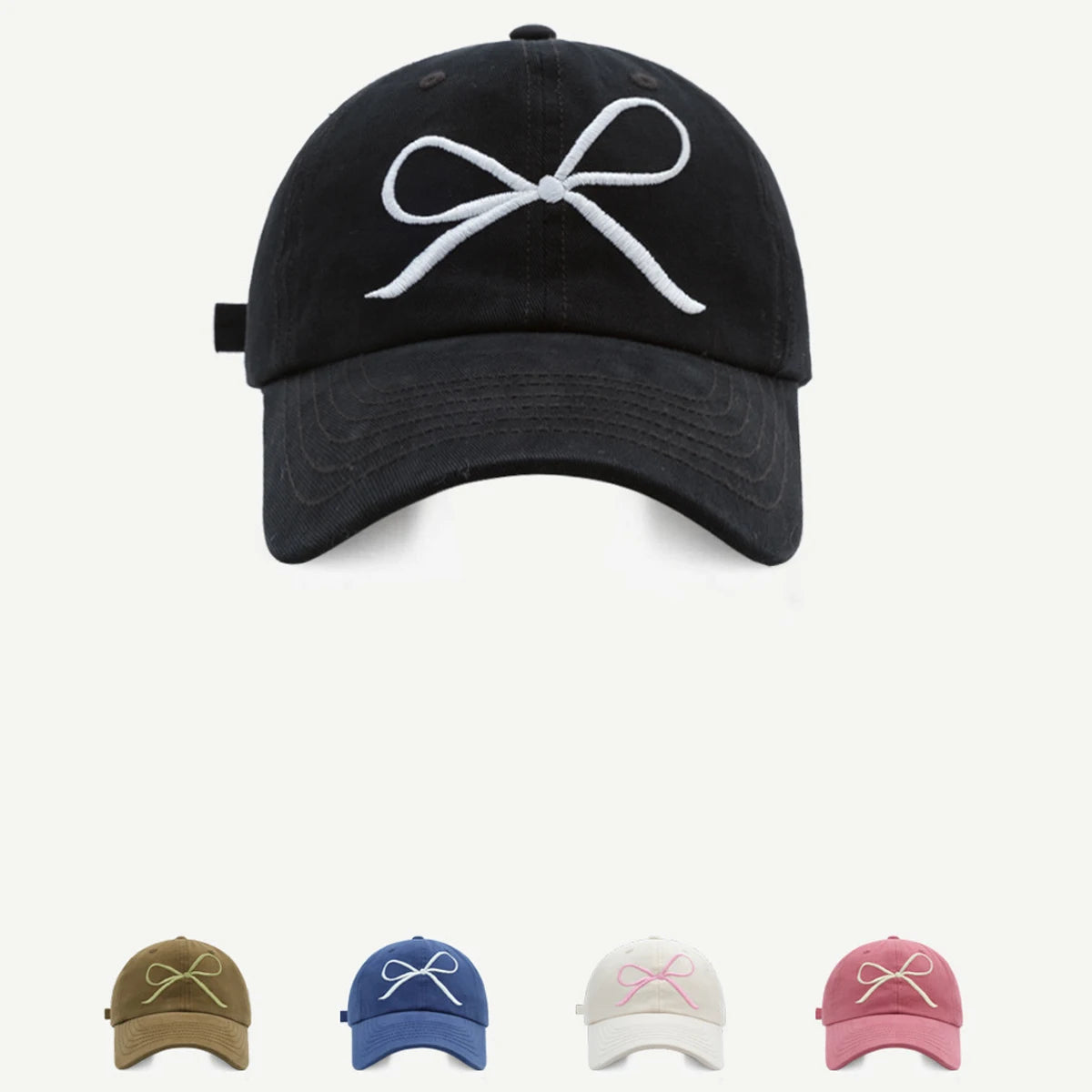 Bow Embroidered Baseball Cap