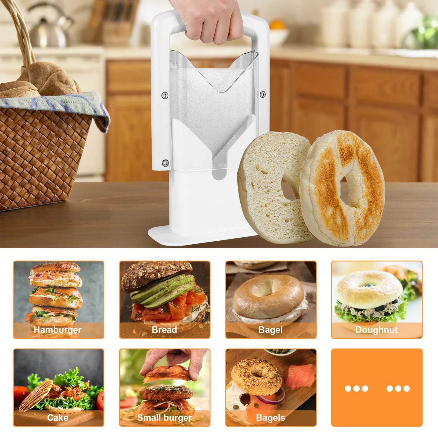 Bagel Slicer With Stainless Steel Blade