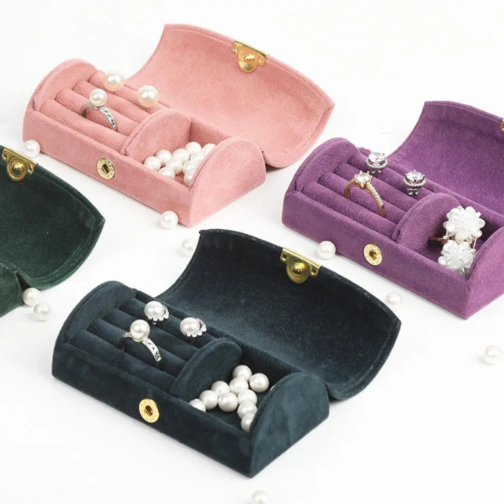 Mini Velvet Jewelry Organizer Box