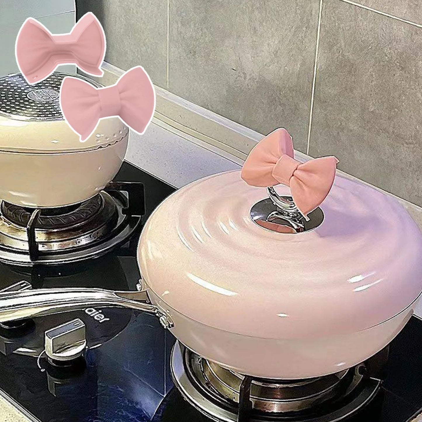 2pcs Silicone Bow Oven Mitts