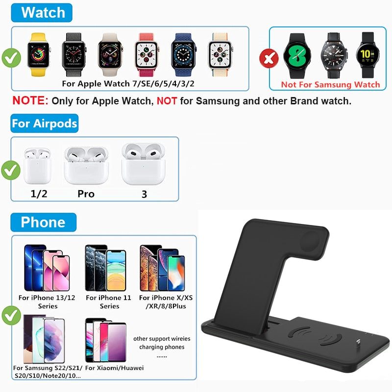 Wireless Charger Stand For iPhone, Apple Watch, Airpods Pros & Pen