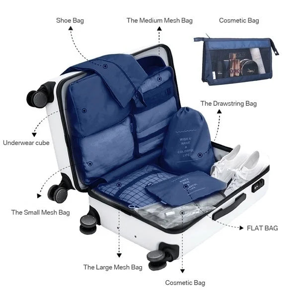 8 Piece Luggage Packing Cubes