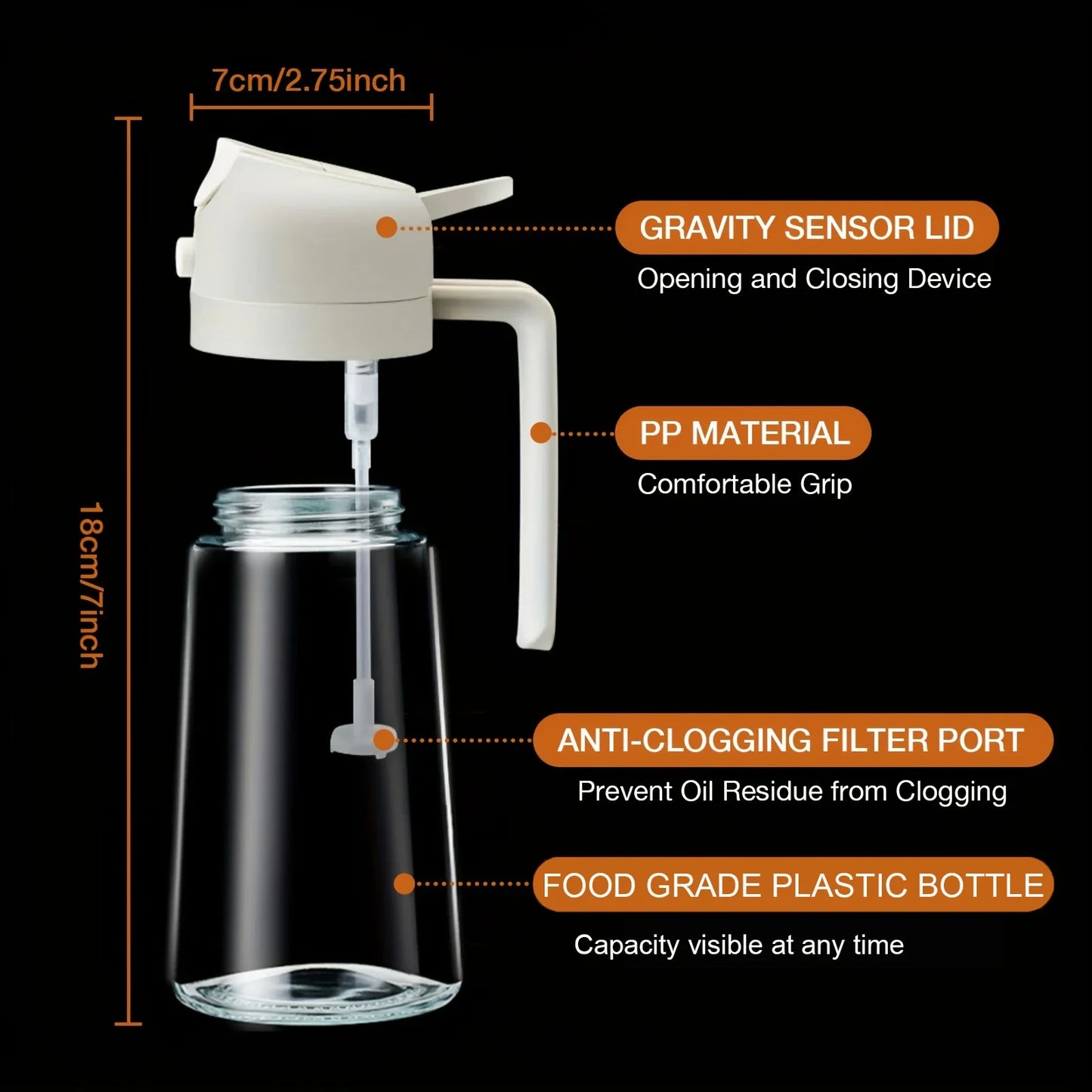 2 in 1 500ml Oil Spray & Dispenser