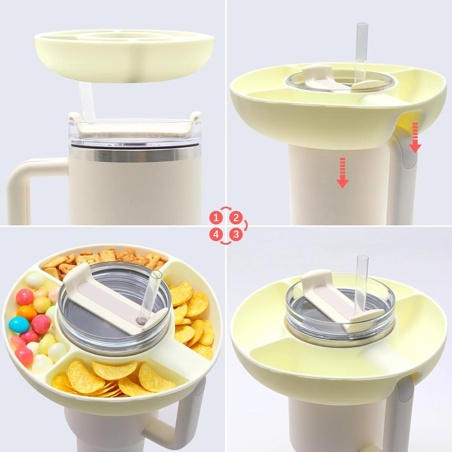Silicone Snack Tray for 40 oz Water Bottle