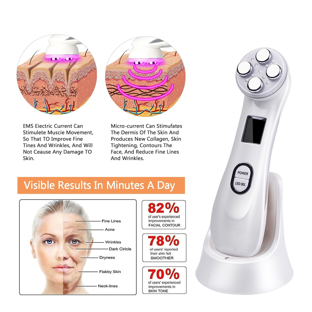 5 in 1 Mesotherapy Electroporation Radio Frequency Facial Device