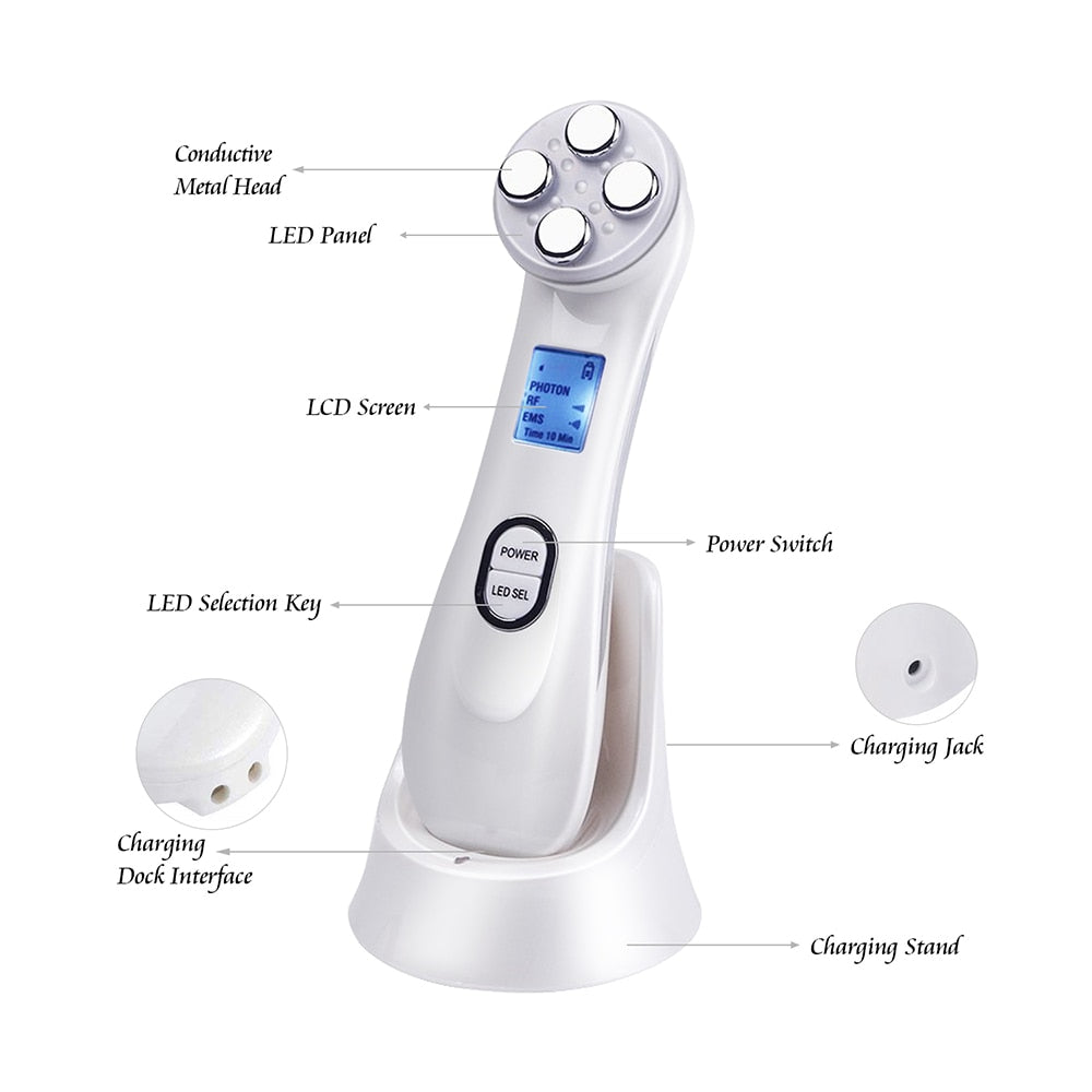 5 in 1 Mesotherapy Electroporation Radio Frequency Facial Device