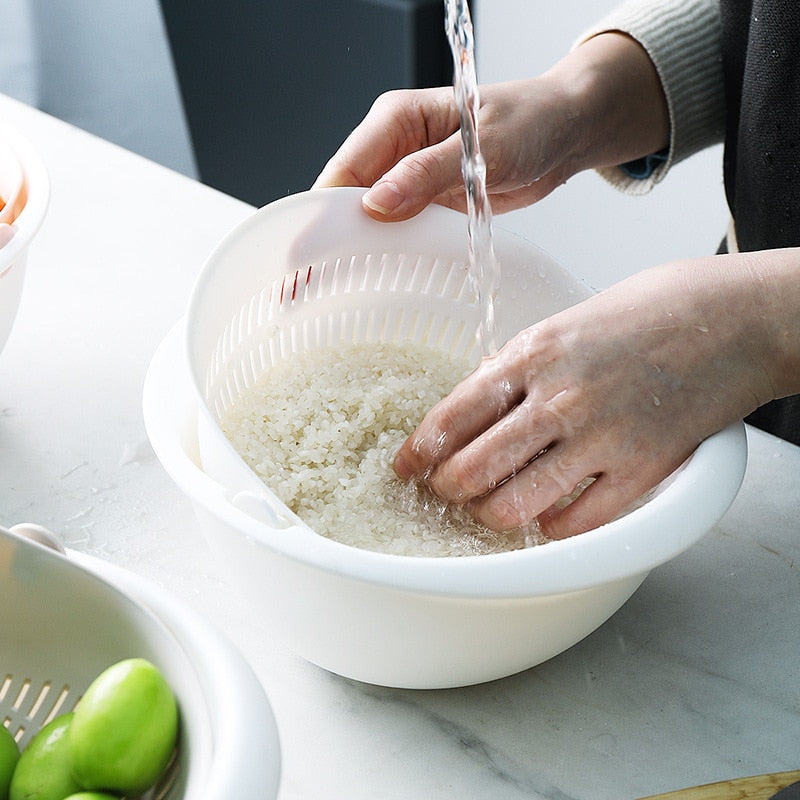 Double Drain Strainer Bowl