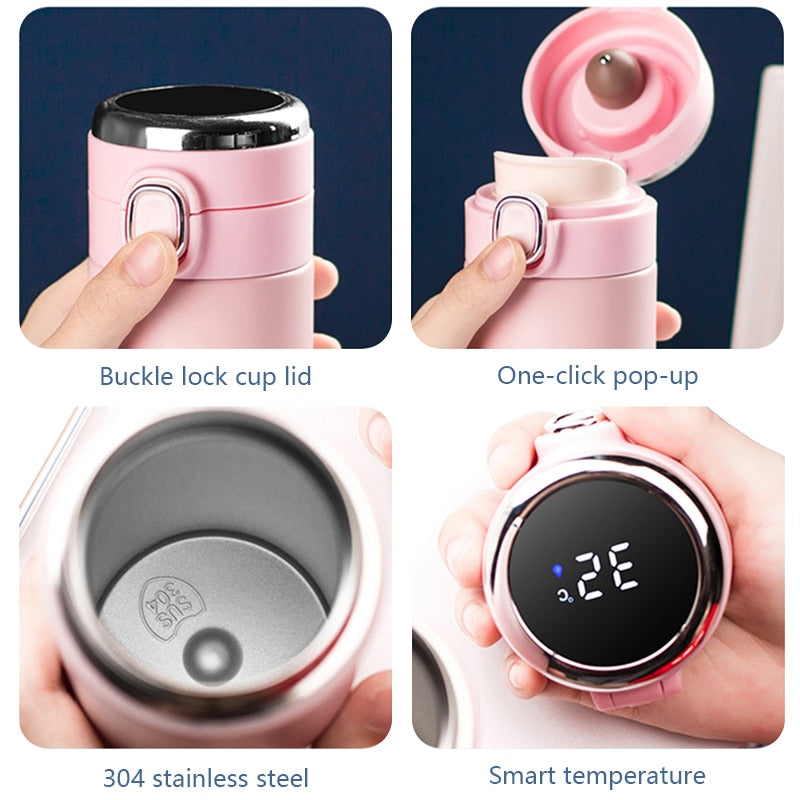 Stainless Steel Smart Temperature Display Thermos