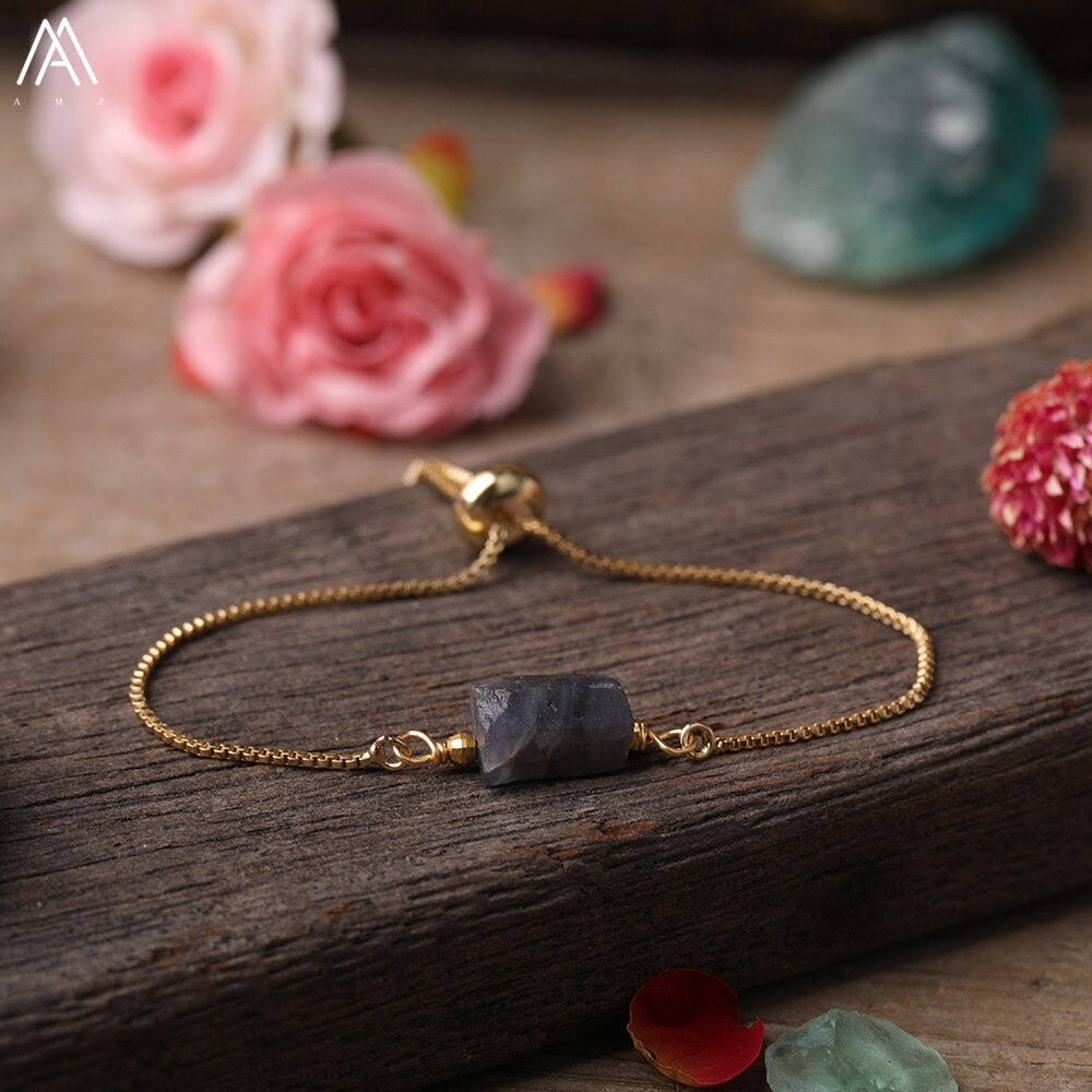 Natural Stone Gold Adjustable Bracelet