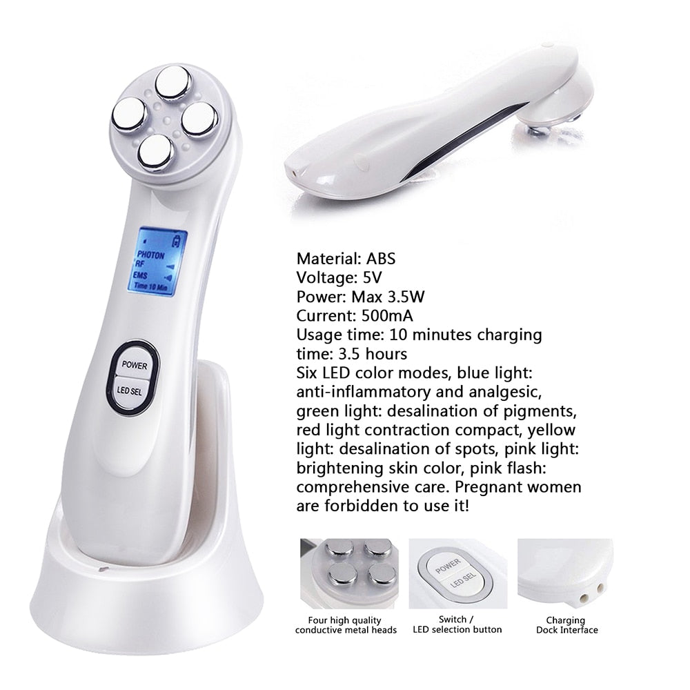 5 in 1 Mesotherapy Electroporation Radio Frequency Facial Device