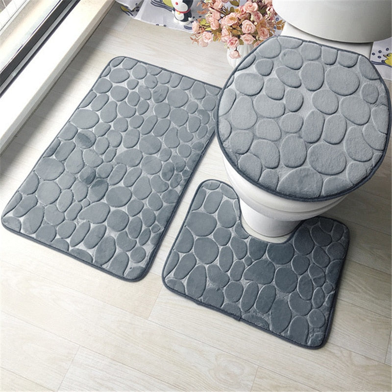 Set of 3 Bathroom Bath Mats