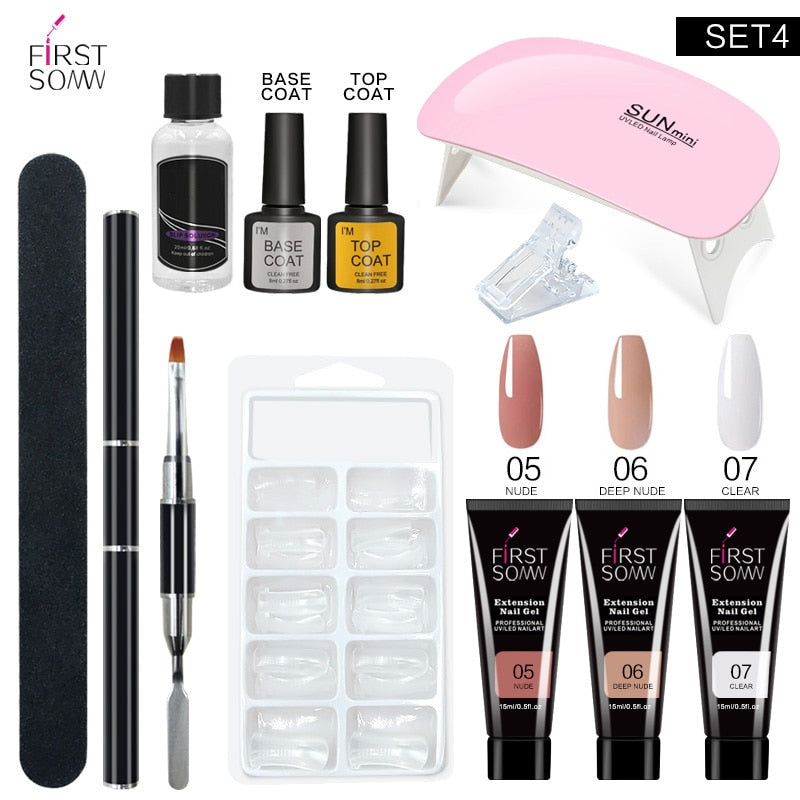 Nail Gel Extension Starter Set With 6W LED Lamp