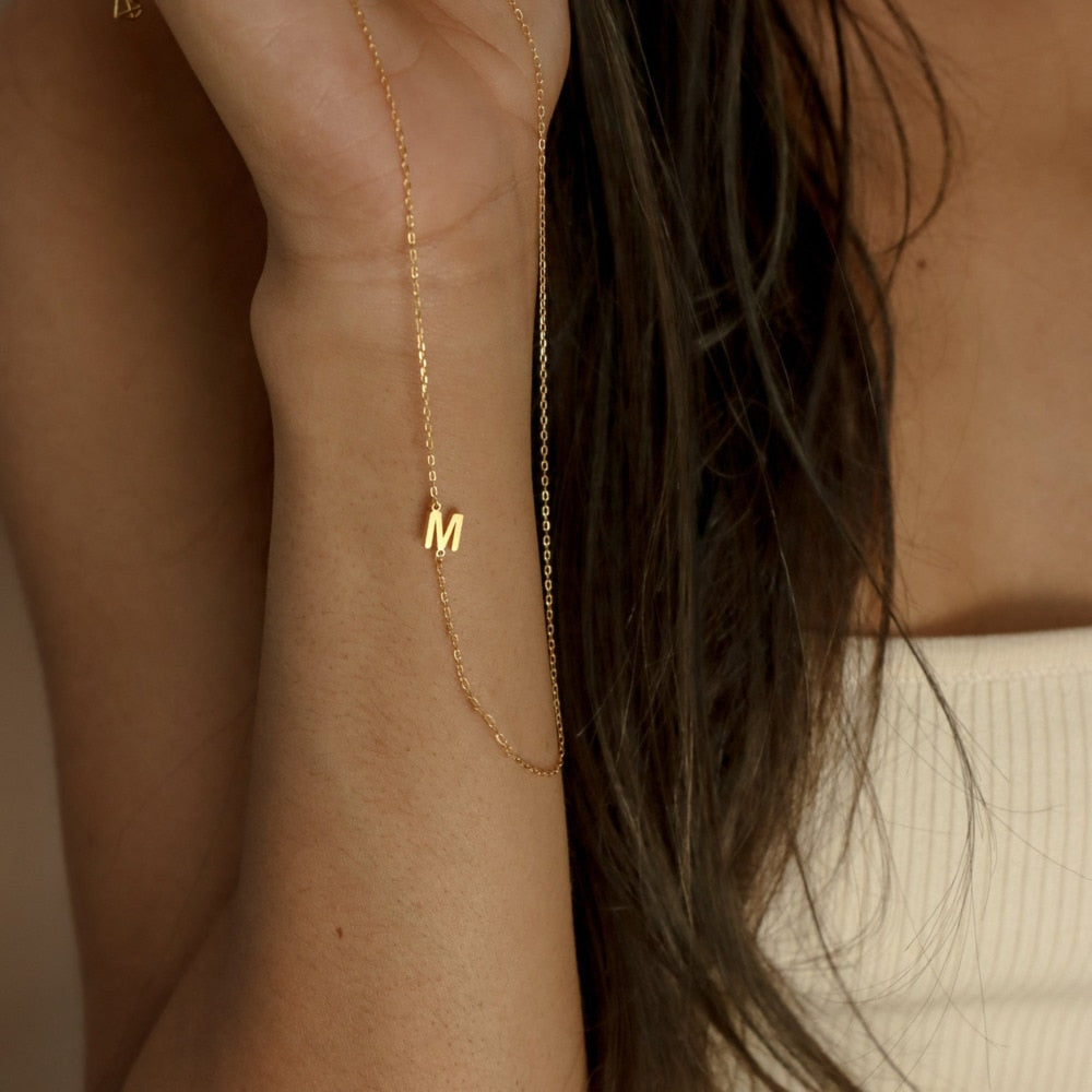 Stainless Steel Tiny Initial Necklace