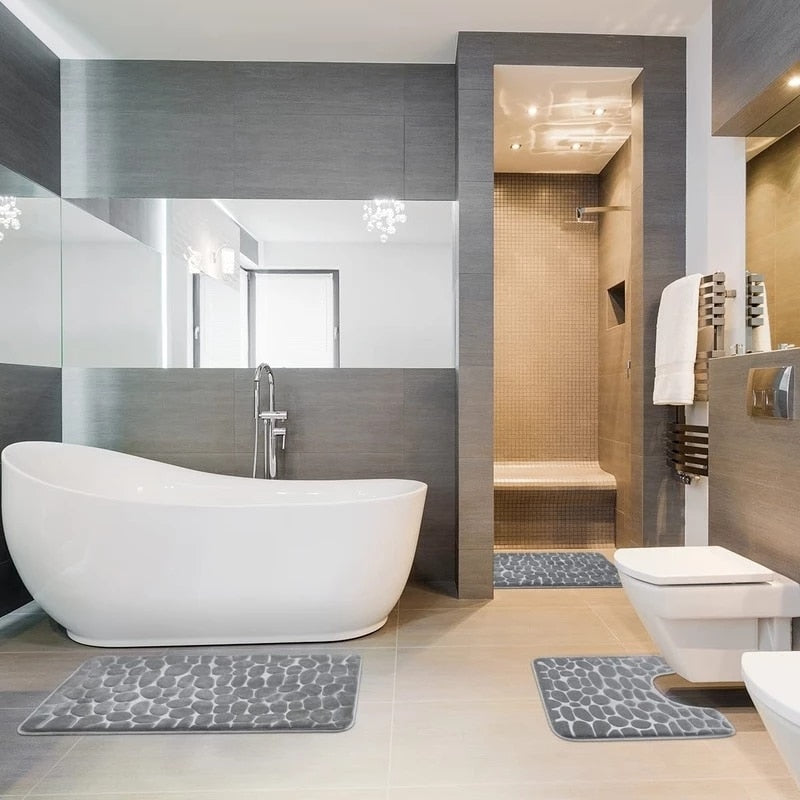 Set of 3 Bathroom Bath Mats