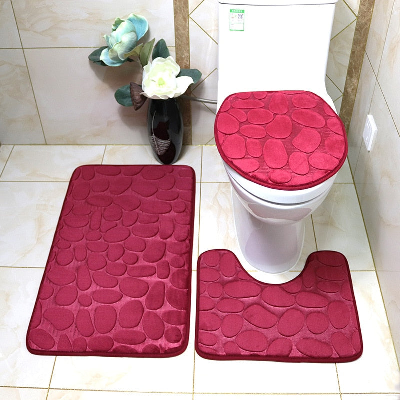Set of 3 Bathroom Bath Mats