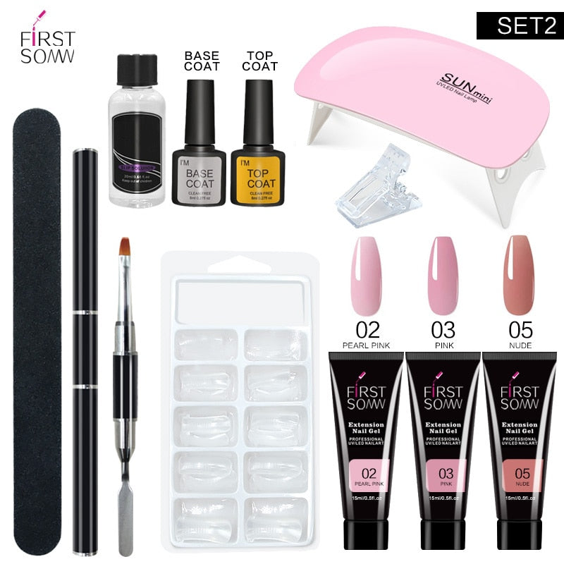 Nail Gel Extension Starter Set With 6W LED Lamp