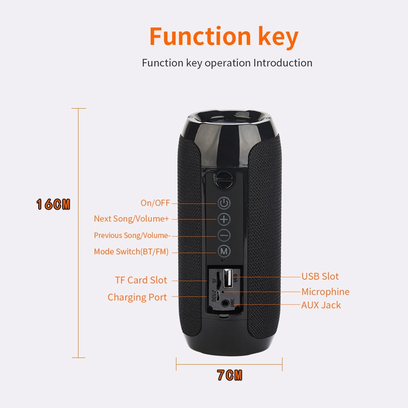 Portable Wireless Waterproof Bluetooth Speaker