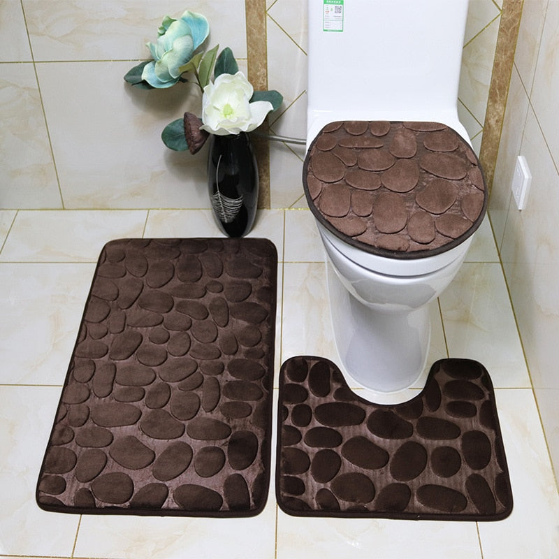 Set of 3 Bathroom Bath Mats
