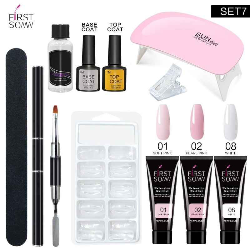 Nail Gel Extension Starter Set With 6W LED Lamp