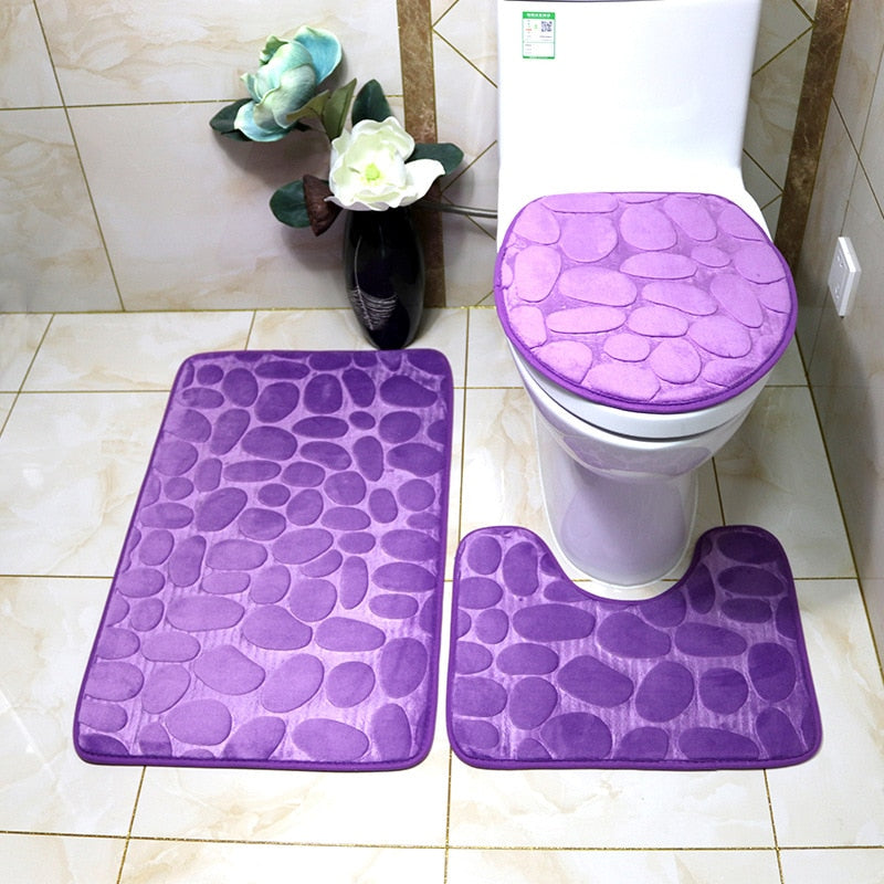 Set of 3 Bathroom Bath Mats