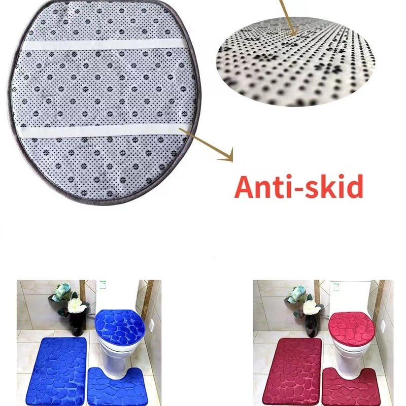 Set of 3 Bathroom Bath Mats
