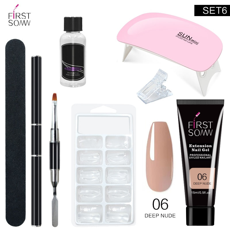 Nail Gel Extension Starter Set With 6W LED Lamp