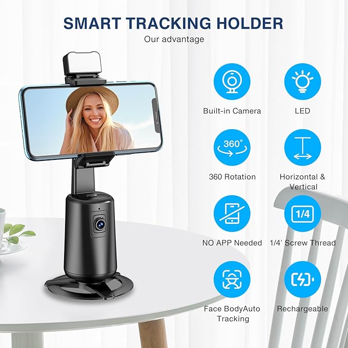 360° Rotating Auto Tracking Phone Stand