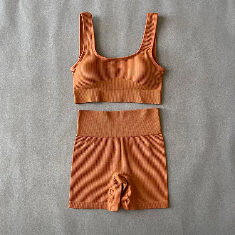 Women's 2 Piece Ribbed Yoga Outfit