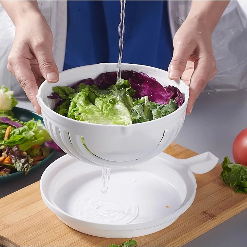 Salad Cutter Cutting Bowl